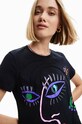 Βαμβακερό φόρεμα Desigual 23SWVK89 μαύρο SS23