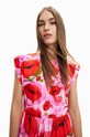 Βαμβακερό φόρεμα Desigual 23SWVW25 κόκκινο SS23