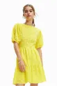 żółty Desigual sukienka bawełniana Damski