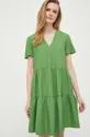 zelená Šaty s prímesou ľanu Pennyblack