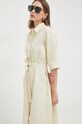 Ľanové šaty Max Mara Leisure béžová 2332210436600