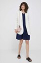 Λινό φόρεμα United Colors of Benetton 4AGHDV02U.252 σκούρο μπλε SS23