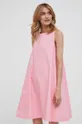 Βαμβακερό φόρεμα United Colors of Benetton ροζ
