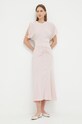 Šaty Victoria Beckham Gathered 1223WDR004614A růžová SS23