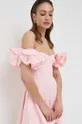 rózsaszín Bardot vászon ruha