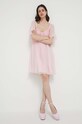 Blugirl Blumarine sukienka z domieszką jedwabiu RA3045.T3339 różowy SS23
