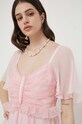 Blugirl Blumarine sukienka z domieszką jedwabiu różowy RA3045.T3339