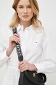 Βαμβακερό φόρεμα Tommy Hilfiger WW0WW39196.PPYX λευκό