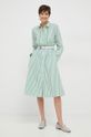 Pamučna haljina Tommy Hilfiger WW0WW37955.PPYX zelena SS23