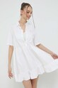Bavlněné šaty Tommy Jeans mini bílá DW0DW15175.PPYX