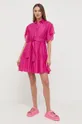 Φόρεμα από συνδιασμό μεταξιού Marella ροζ