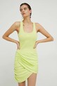 GCDS rochie din bumbac SS23W590112 verde SS23