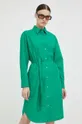 Βαμβακερό φόρεμα Marc O'Polo πράσινο