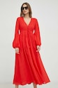 Šaty s příměsí lnu Weekend Max Mara červená 2352210131600