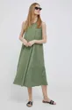 Φόρεμα από λινό μείγμα Deha πράσινο