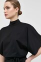 Pamučna haljina Karl Lagerfeld crna 231W1353