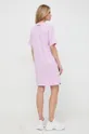 Βαμβακερό φόρεμα Karl Lagerfeld ροζ