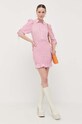 Patrizia Pepe rochie din amestec de matase 2A2541.A261 roz SS23