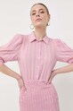 Patrizia Pepe rochie din amestec de matase roz 2A2541.A261