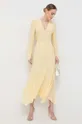 Svilena obleka Patrizia Pepe rumena