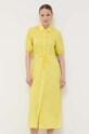Хлопковое платье Patrizia Pepe casual жёлтый 2A2585.A9B9