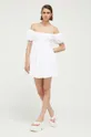 Βαμβακερό φόρεμα Hollister Co. λευκό