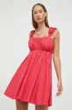 rózsaszín Abercrombie & Fitch vászon ruha