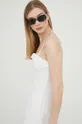 λευκό Λινό φόρεμα Abercrombie & Fitch