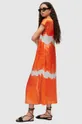 pomarańczowy AllSaints sukienka z domieszką jedwabiu ETTA MARIANA DRESS