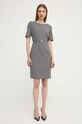 BOSS rochie din lana 50490041 gri AW24