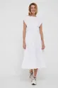 λευκό Βαμβακερό φόρεμα United Colors of Benetton