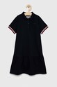 Tommy Hilfiger sukienka dziecięca rozkloszowany granatowy KG0KG07011.PPYX