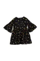 Παιδικό βαμβακερό φόρεμα Mini Rodini μαύρο