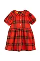 κόκκινο Παιδικό βαμβακερό φόρεμα Mini Rodini Για κορίτσια