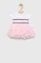 pastelowy różowy Guess sukienka niemowlęca Dziewczęcy