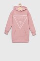 Guess sukienka dziecięca z elastanem różowy J2BK35.FL03S.PPYX