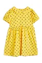 żółty Mini Rodini sukienka dziecięca Dziewczęcy