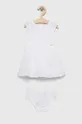biały Guess sukienka bawełniana niemowlęca Dziewczęcy