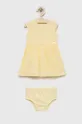 rumena Otroška bombažna obleka Guess Dekliški