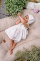 Jamiks sukienka bawełniana niemowlęca rozkloszowany biały BETSY.II.Sukie.JLF051.G