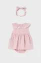 Pamučna haljina za bebe Mayoral Newborn roza