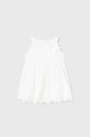 Παιδικό βαμβακερό φόρεμα Mayoral 1962.4E.BABY λευκό SS23