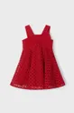 crvena Dječja pamučna haljina Mayoral Za djevojčice