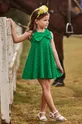 Dječja pamučna haljina Mayoral zelena
