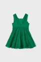 zelena Otroška bombažna obleka Mayoral