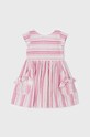 Mayoral rochie cu amestec de in pentru copii roz 3922.6D.MINI.G