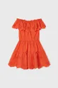 Παιδικό βαμβακερό φόρεμα Mayoral πορτοκαλί
