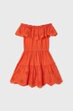 Dziewczynka Mayoral sukienka bawełniana dziecięca 3929.6F.MINI.G pomarańczowy