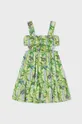Dječja haljina s dodatkom lana Mayoral zelena