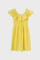Dievčenské bavlnené šaty Mayoral žltá